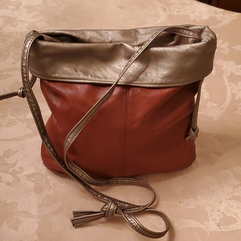 Vintage 1980s Brown/ Pewter Shoulder bag